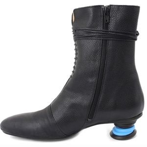 John Fluevog Fairway Zoysia Boots Blue Heels